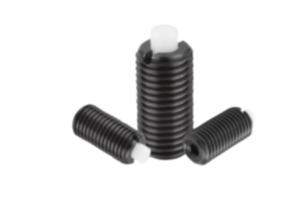 Spring plungers with hexagon socket and flattened POM thrust pin, steel