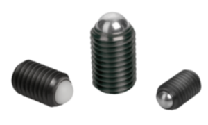 Ball-end thrust screws without head with full ball